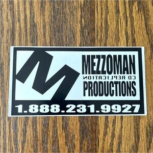 Mezzoman Productions Promo Sticker CD Tape Manufacturer Broker Replicator 1990s